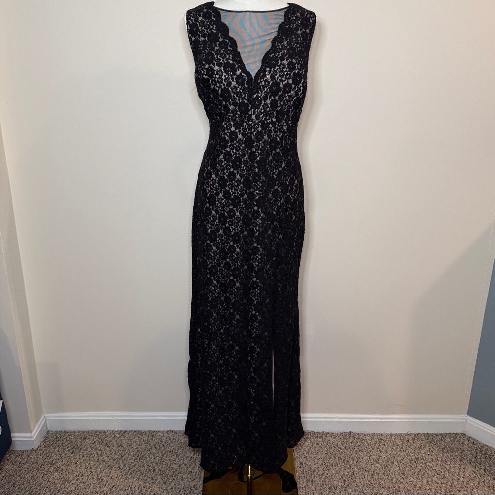 Night Way Collections Black Lace Maxi Dress